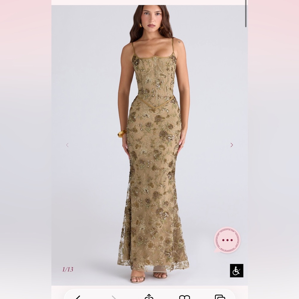 House of Cb Naima dress in olive bigger cup